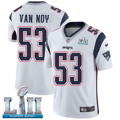Nike Patriots #53 Kyle Van Noy White Super Bowl LII Men's Stitched NFL Vapor Untouchable Limited Jersey - Click Image to Close